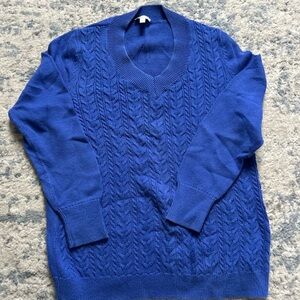 Talbots Men's V-Neck Sweater in Rich Blue